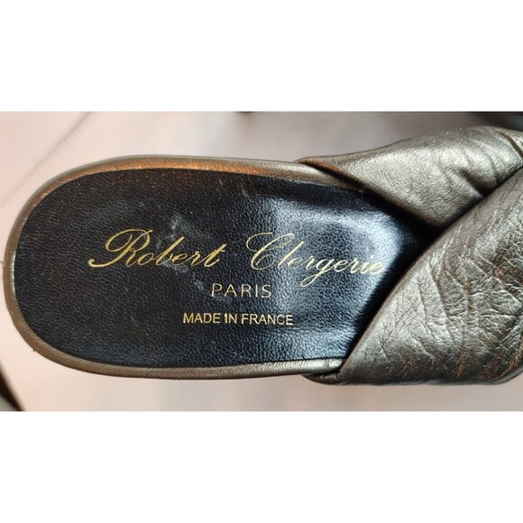 Vintage Robert Clergerie Gold Pump Heels, Twist Gold Tone Leather, Size 6 Disco - Picture 4 of 9